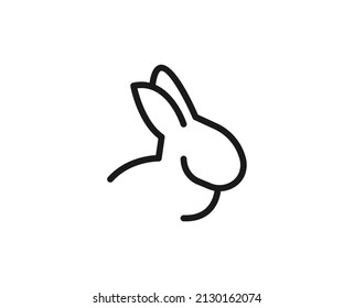 Rabbit flat icon. Thin line signs for design logo, visit card, etc. Single high-quality outline symbol for web design or mobile app. Farm animal outline pictogram.