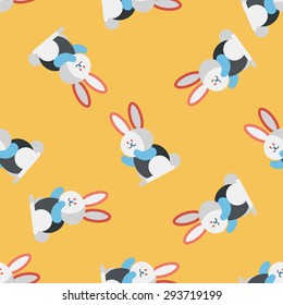 Rabbit flat icon,eps 10 seamless pattern background