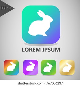 rabbit flat icons, with a soft gradation color vector design