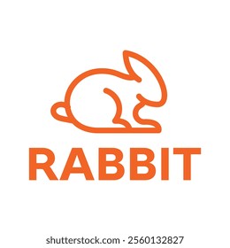 rabbit flat minimalist logo design