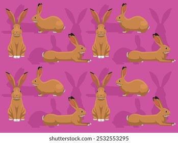 Rabbit Flemish Giant Cartoon Cute Seamless Wallpaper Background