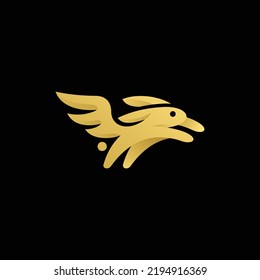Rabbit Fly Winged Modern Simple Logo