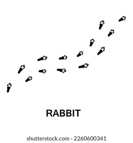 rabbit foot print, animal paw print illustration on white background