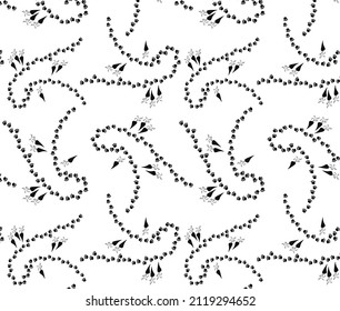  Rabbit foot print steps path and carrot seamless pattern vector doodle hand drawn background.