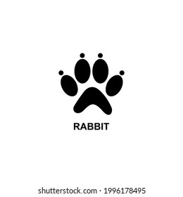 rabbit footprint icon vector sign symbol