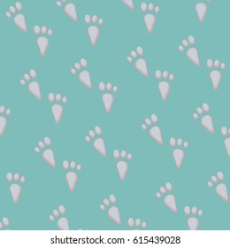 rabbit footprint pattern background. vector illustration