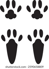 rabbit footprint, Rabbit paws footprints, Bunny pawprints.