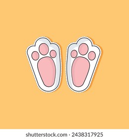 Rabbit Footprint Sticker Vector Ilustration