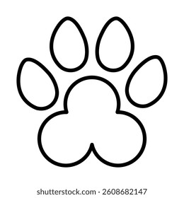 Rabbit Footprint Vector Line Icon Design