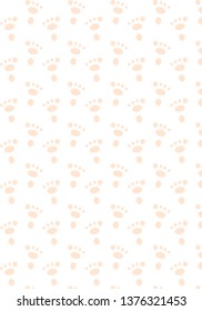 Rabbit footprint vector pattern