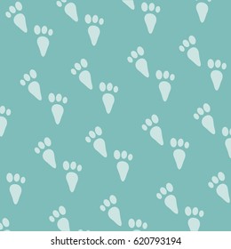 Rabbit Footprints Pattern Background. Vector Illustration