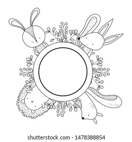 Rabbit fox hedgehog and squirrel design