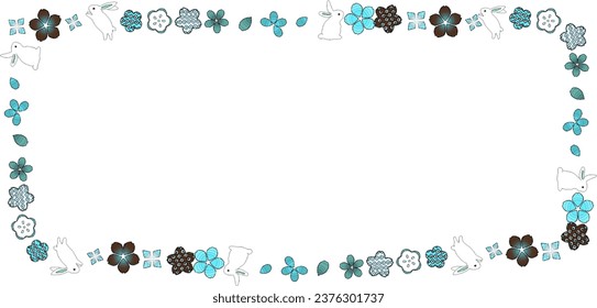 rabbit frame, background with rabbit frame, rabbit icon frame.