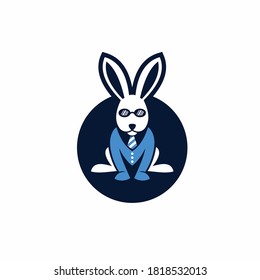 rabbit front view vector, rabbit icon logo