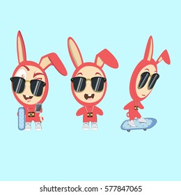 Rabbit Funny character, vector illustration