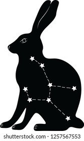 rabbit galaxy ink animal vector illustration