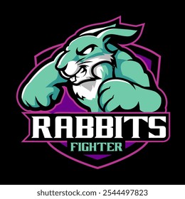 rabbit gaming mascot , rabbit e sport logo design vector illustration