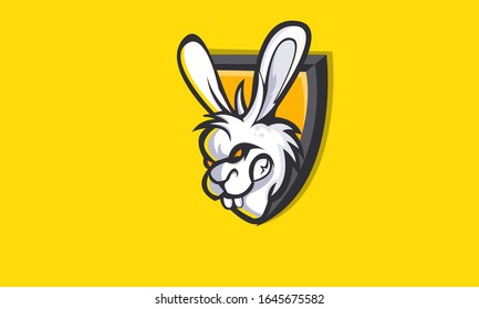 Rabbit gaming mascot logo design illustration vector