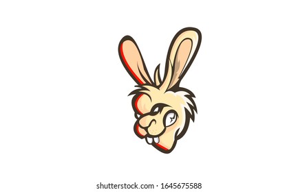 Rabbit gaming mascot logo design illustration vector