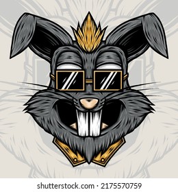 Rabbit Gangsta Illustration. Premium vector