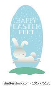 rabbit in the garden easter card
