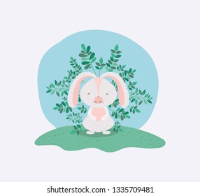 rabbit in the garden easter card