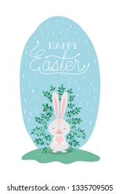 rabbit in the garden easter card