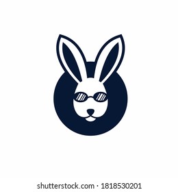 rabbit geek icon logo design