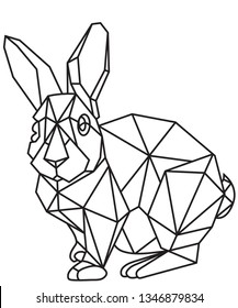 rabbit geometric line art design