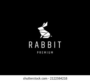 Rabbit geometric logo icon design template