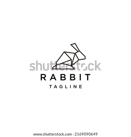 Rabbit geometric logo vector icon design template