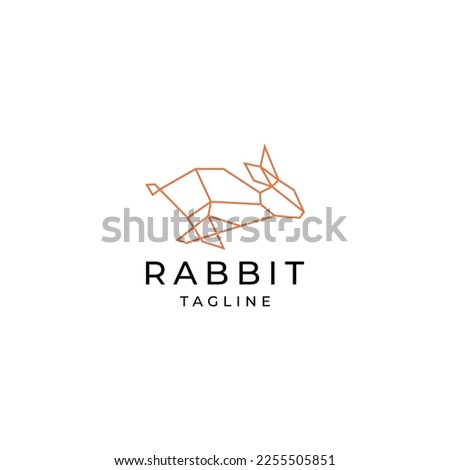 Rabbit geometric logo vector icon design template