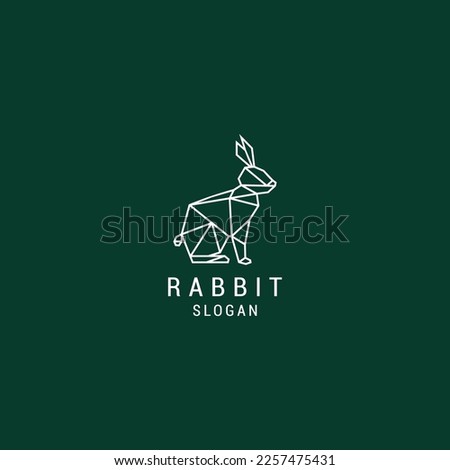 Rabbit geometric logo vector icon design template