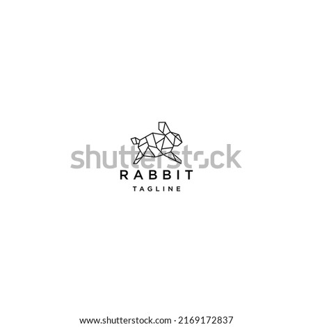 Rabbit geometric polygonal logo vector icon design template