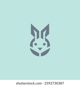 Rabbit Geometric Shape Logo – A playful rabbit logo in geometric style, representing agility and charm.