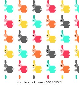 Rabbit geometry seamless pattern background