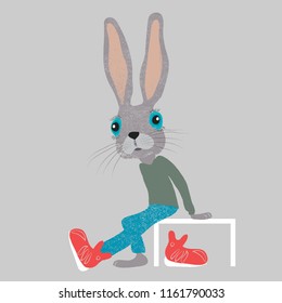 Rabbit Gets New High Top Tennis Shoes.