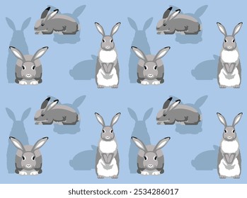 Rabbit Giant Chinchilla Cartoon Cute Seamless Wallpaper Background