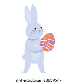 Rabbit gift icon cartoon vector. Easter bunny. Cute basket