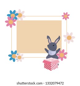 rabbit gift label easter