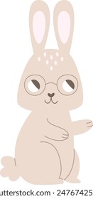 Rabbit With Glasses Vector Illustration