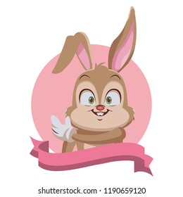 Rabbit with gloves cartoon