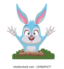 Rabbit with gloves cartoon