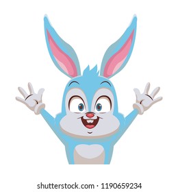 Rabbit with gloves cartoon