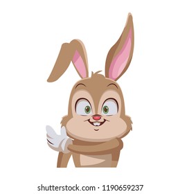 Rabbit with gloves cartoon