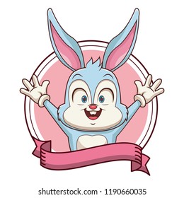 Rabbit with gloves cartoon