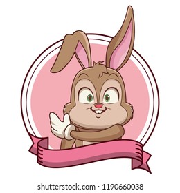 Rabbit with gloves cartoon