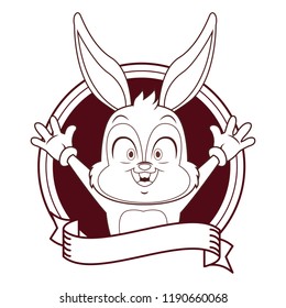 Rabbit with gloves cartoon