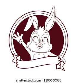 Rabbit with gloves cartoon