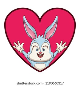 Rabbit with gloves cartoon